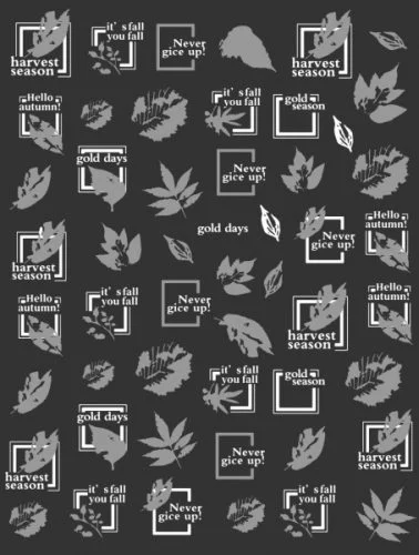 Nagelsticker - Aufkleber selbstklebend - Nail Sticker - Weiss Silber Herbst Blätter 